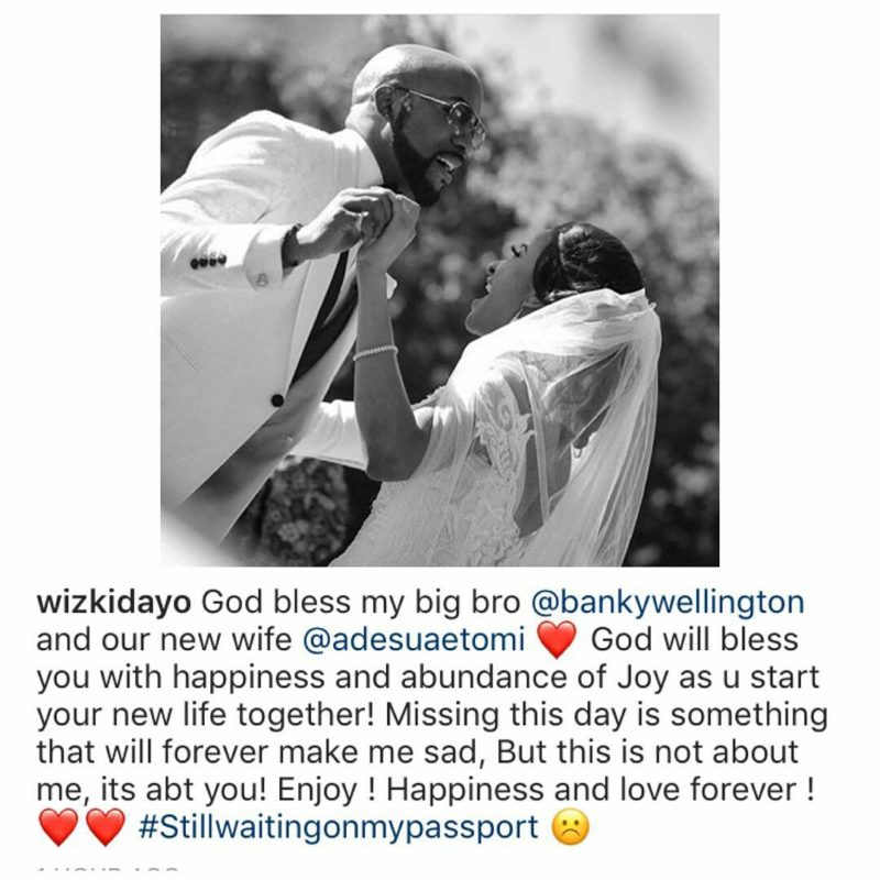 Wizkid Explains Why He Missed Banky W’s Wedding Ceremony