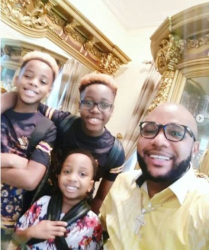 E-Money and Sons Step Out Rocking Blonde Hairstyle